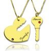 Key to My Heart Couple Name שרשראות תליון זהב