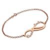 Pulsera personalizada Infinity 2 con nombres Chapado en oro rosa