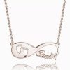 Collier Prénom Infinity Empreinte Bébé Plaqué Or Rose
