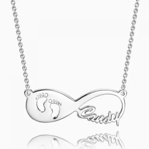 שרשרת שם אינפיניטי של Baby Footprint