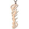 Collar con nombre de estilo Carrie vertical personalizado en oro rosa