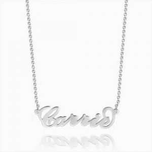 "Carrie" Style Name Necklace Silver