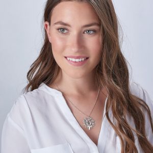 Collar personalizado de plata esterlina con árbol genealógico