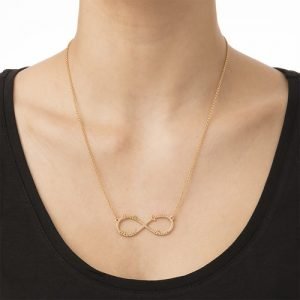 שרשרת אינפיניטי 4 שמות עם ציפוי זהב