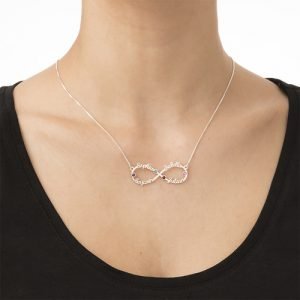 שרשרת אינפיניטי 4 שמות עם אבני לידה