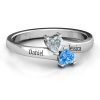 Anillo de corazón gemelo invertido