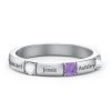 Elegante anello con tre pietre preziose