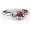 V-Accented Heart Ring
