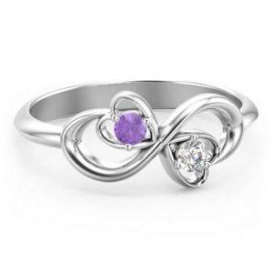 Duo of Hearts and Stones טבעת אינפיניטי