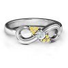 Bague solitaire infini avec accents