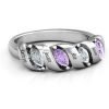 Anillo espiral con fila de marquesa