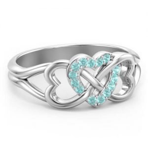 Anillo Infinito Triple Corazón