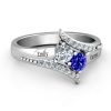 Bague de rêve diagonale avec pierres rondes