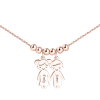 Mother's Necklace With Children Charms Rose Gold Plated