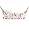 Collier Prénom Ancien Anglais Plaqué Or Rose