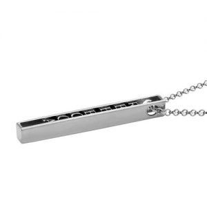 Collar de barra 3D personalizado en plata esterlina