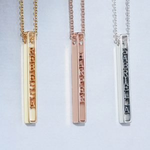 Collar de barra 3D personalizado en plata esterlina