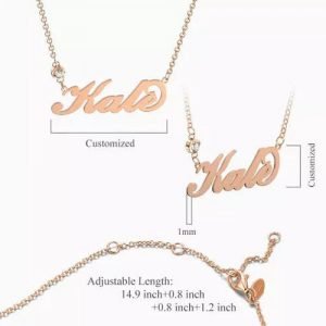 Collar con nombre de piedra de nacimiento personalizado chapado en oro rosa