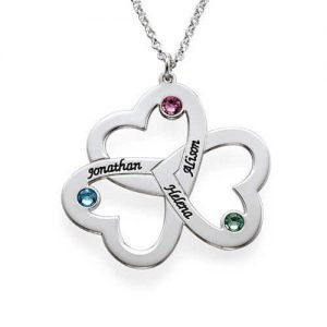 Collar de triple corazón personalizado