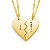 Breakable Heart Necklace Set - Gold Plated