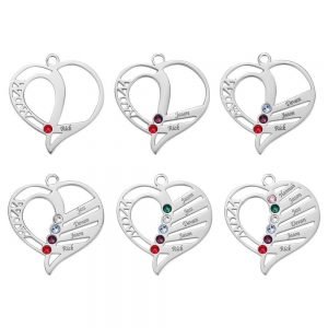 Engraved Mom Birthstone Necklace