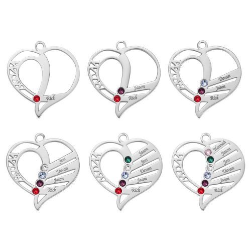 Engraved Mom Birthstone Necklace
