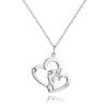 Collier gravé deux cœurs