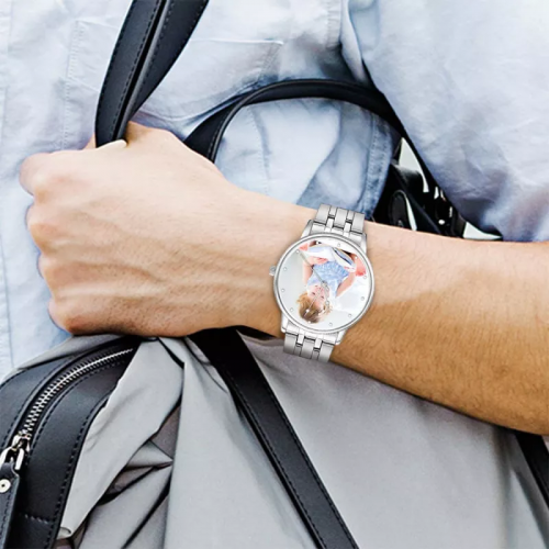 Reloj fotográfico personalizado para pareja unisex