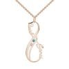 Vertikale Unendlichkeit Name Halskette mit Geburtssteinen Rose Gold Plated