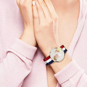 Reloj para mujer Rose Goldtone Photo Color correa de nylon