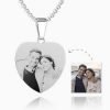 Hartfoto gegraveerde tag-ketting voor dames met gravure van roestvrij staal