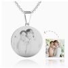 Collana da donna rotonda con foto incisa in acciaio inossidabile