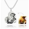 Collana con tag incisa foto verticale cuore femminile argento