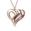 Collar de corazón 3D personalizado con baño de oro rosa