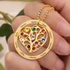 Personalized Family Tree Birthstone Necklace