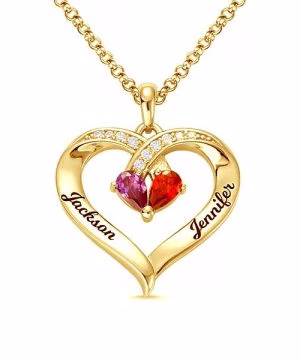 Forever Together Engraved Birthstone Necklace