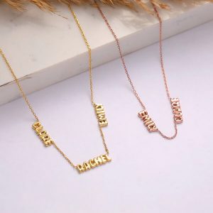 שרשרת שם משפחה תלת מימדית -שרשרת שם בועה
